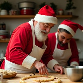 Santas in the kitchen