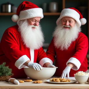 Santas in the kitchen