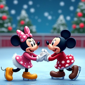 Daisy and Minnie's Holiday Skates