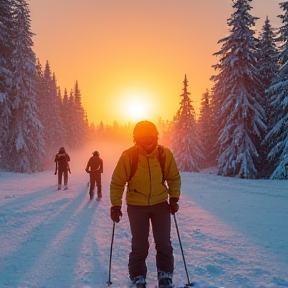 Familjen Landin åker skidor