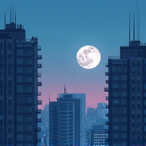 Full moon in the nights of Tokyo