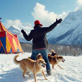 Perros en la Nieve