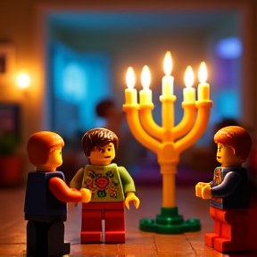 Hanukkah Lights and Lego Bricks