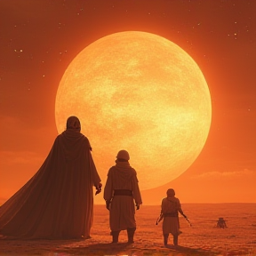 Luke Skywalker sur la planète Tatooine