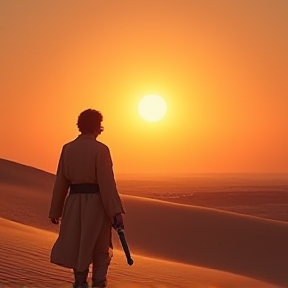 Luke Skywalker sur la planète Tatooine