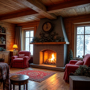 A Wintery Christmas By the Fireplace in an Austrian Family Home