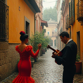 La Alhambra en una mañana lluviosa