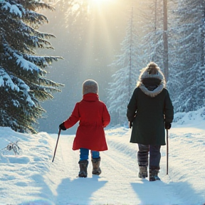 Spaziergang im Schneefeld