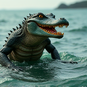 sea sick crocodile