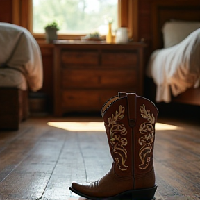 Boots on my bedroom floor