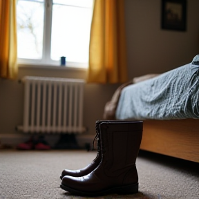 Boots on my bedroom floor