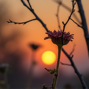 Der Tod einer Blume im Herbst und die Wiedergeburt im Frühjahr