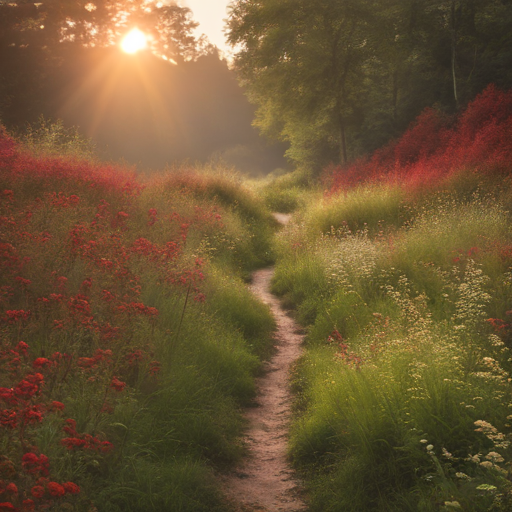 Red searching for flower