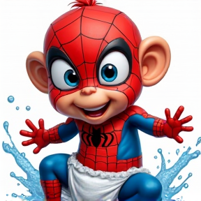 Super Spidey Diaper Baby Pee Ana Monkey Pop