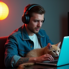 The Girl with a Cat on her Lap