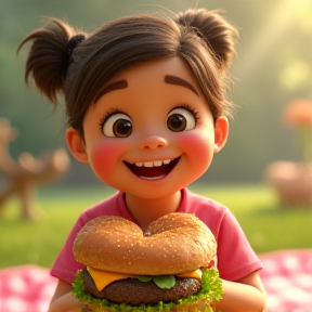 Clara loves cheese burger 