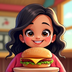 Clara loves cheese burger 