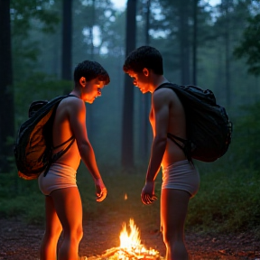 Two Boy Scouts in Tighty Whities