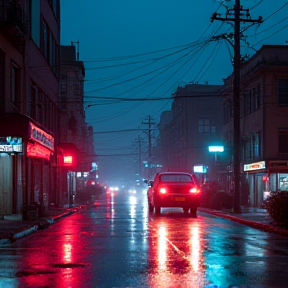 Night Drive Through Neon