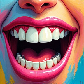 Teeth made of color pencils