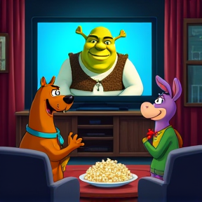 Bad movie night with scooby and shrek