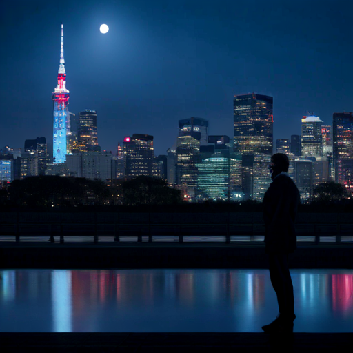 Full moon in the nights of Tokyo