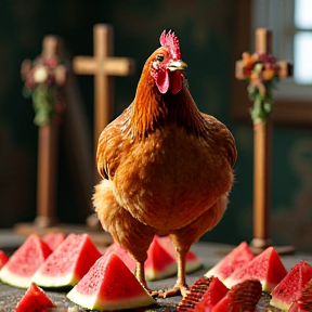 Chicken and Watermelon