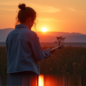 Sonne und Abenddämmerung