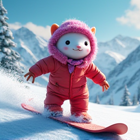 Maya the skiing axolotl