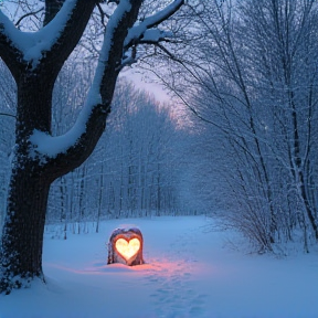 Hearts in the snow