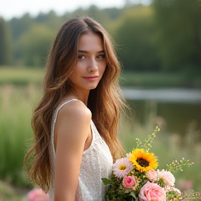 Lady with flowers 