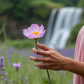 Lady with flowers 