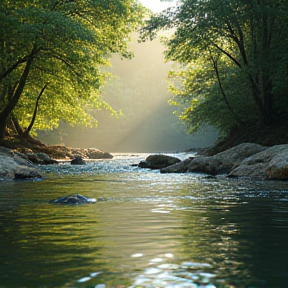 Floating on the river