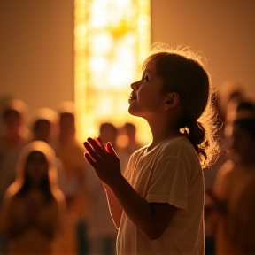 Voz de un niño cantándole a Jesús