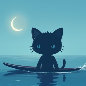 Young Surfer Kitten