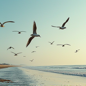 Kleine Vögel am Strand