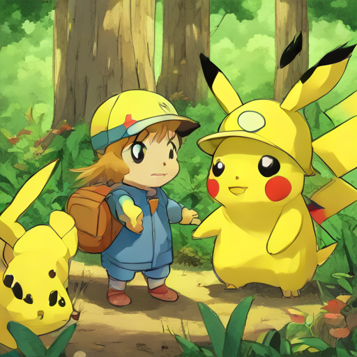 Pikachu Singing in the Forest