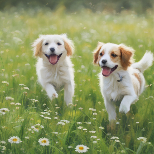 Puppies in the wind