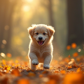 Puppies in the wind