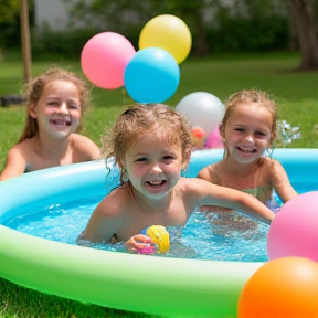 Pool-Party im Garten