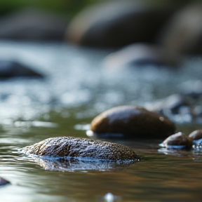 Una lágrima llorando a la orilla de un río 