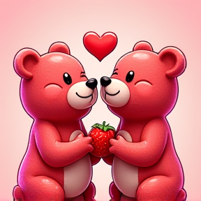 Sweet Valentine Bears and Strawberry Kiss