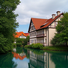 Schwimmende Ente im Paradies