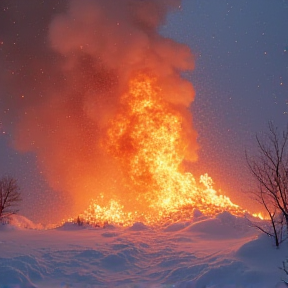 Liebesflamme in Schnee