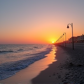 På strandpromenad