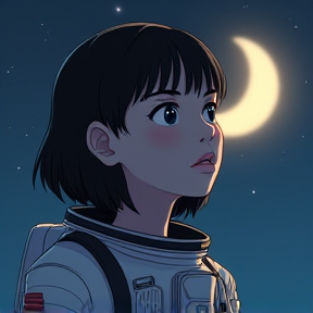 Lisa on the moon