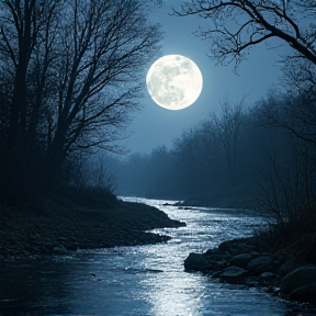 Creekside moonlight