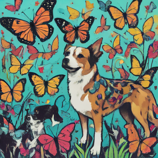 Dogs Chasing Butterflies