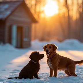 Marley im Schnee