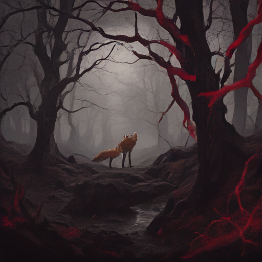 Lonely Fox in Crimson Shade